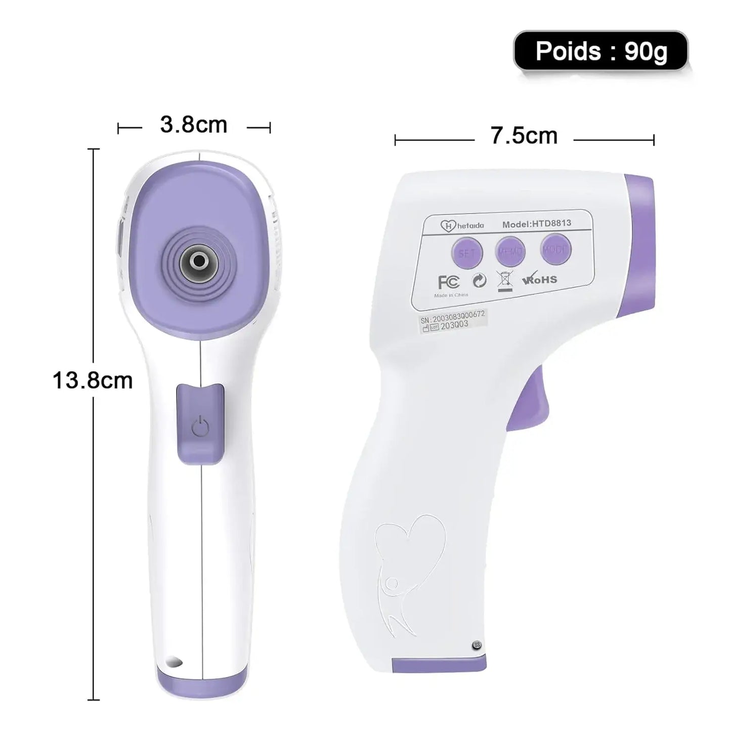 Thermomètre Bébé Sans Contact – Précision et Rapidité en 1 Seconde !