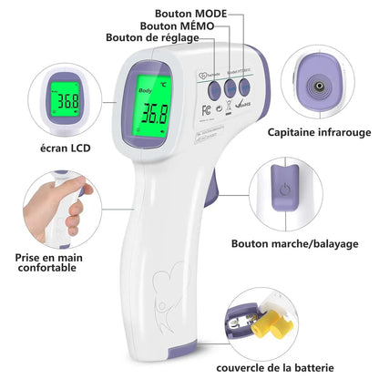 Thermomètre Bébé Sans Contact – Précision et Rapidité en 1 Seconde !